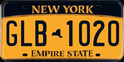 NY license plate GLB1020