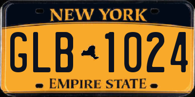 NY license plate GLB1024