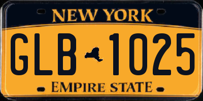 NY license plate GLB1025