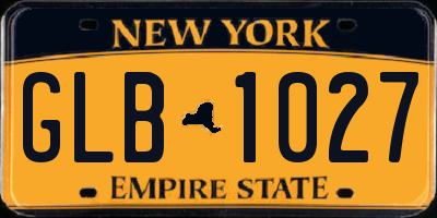 NY license plate GLB1027