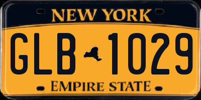 NY license plate GLB1029