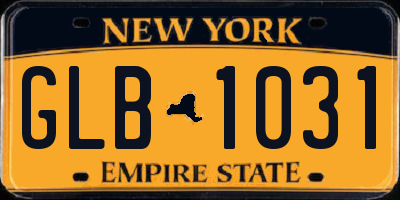 NY license plate GLB1031