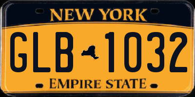 NY license plate GLB1032