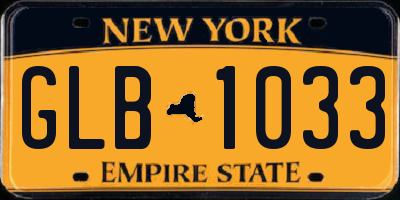 NY license plate GLB1033