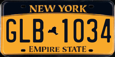 NY license plate GLB1034