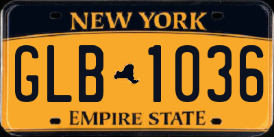 NY license plate GLB1036