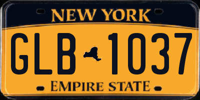 NY license plate GLB1037