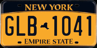 NY license plate GLB1041