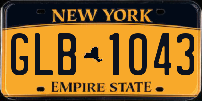 NY license plate GLB1043