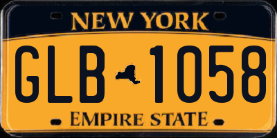 NY license plate GLB1058