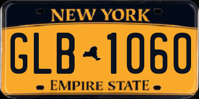 NY license plate GLB1060