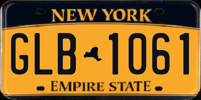 NY license plate GLB1061