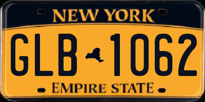 NY license plate GLB1062