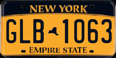 NY license plate GLB1063