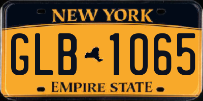 NY license plate GLB1065