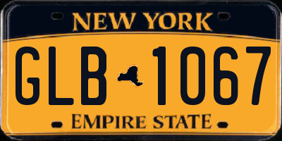 NY license plate GLB1067