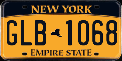 NY license plate GLB1068