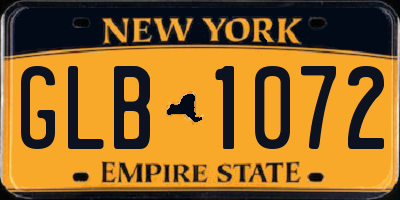 NY license plate GLB1072