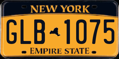 NY license plate GLB1075