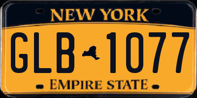 NY license plate GLB1077