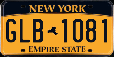 NY license plate GLB1081