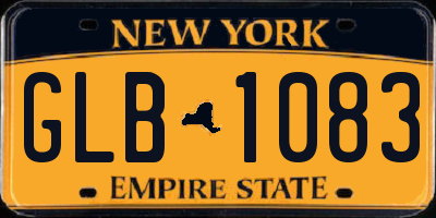 NY license plate GLB1083