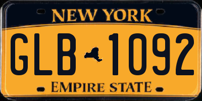 NY license plate GLB1092