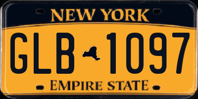 NY license plate GLB1097