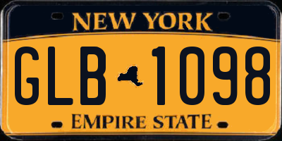 NY license plate GLB1098