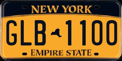 NY license plate GLB1100