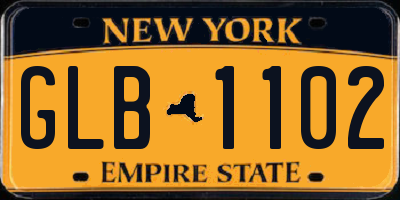 NY license plate GLB1102