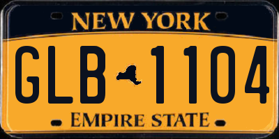 NY license plate GLB1104