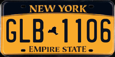 NY license plate GLB1106