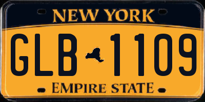 NY license plate GLB1109