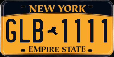 NY license plate GLB1111