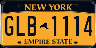 NY license plate GLB1114