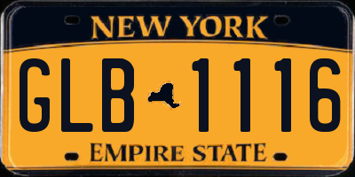 NY license plate GLB1116