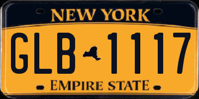 NY license plate GLB1117