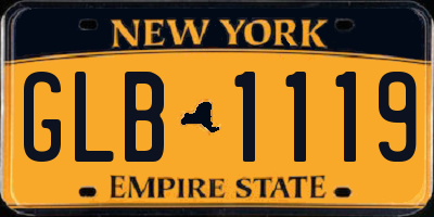 NY license plate GLB1119