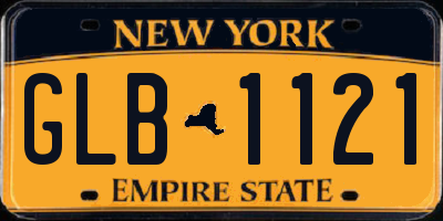 NY license plate GLB1121