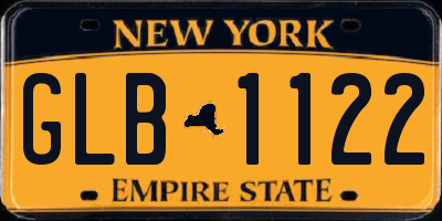 NY license plate GLB1122