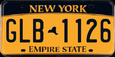 NY license plate GLB1126