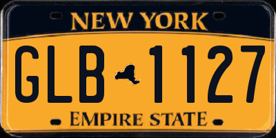 NY license plate GLB1127