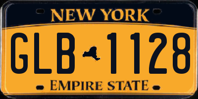 NY license plate GLB1128