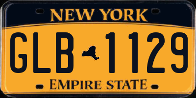 NY license plate GLB1129
