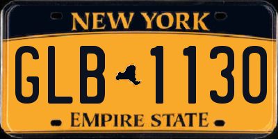 NY license plate GLB1130