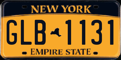 NY license plate GLB1131
