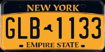 NY license plate GLB1133