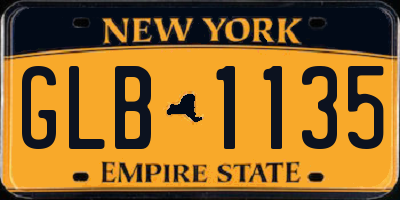 NY license plate GLB1135
