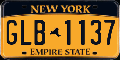 NY license plate GLB1137